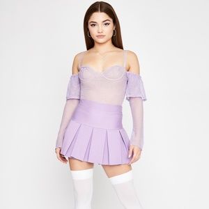 Lilac Off The Shoulder Underwire Bodysuit